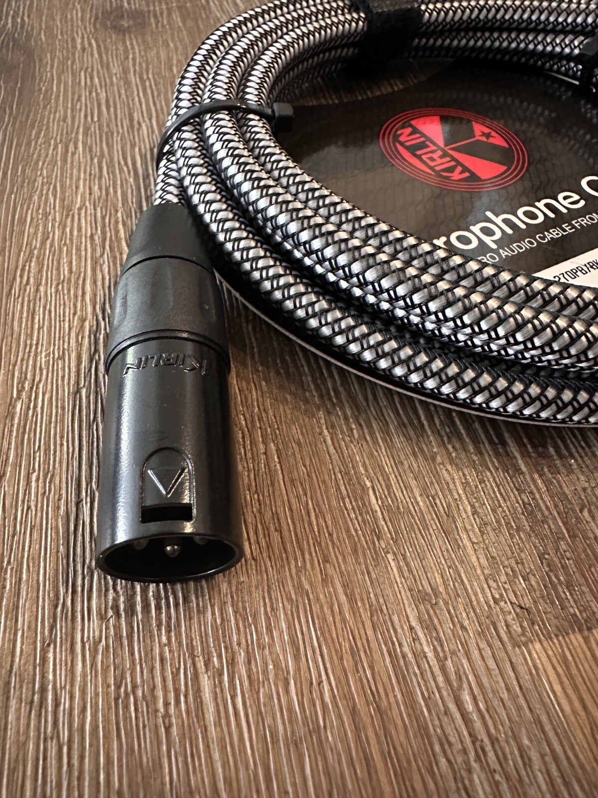XLR Microphone Cable - Woven Charcoal Gray 10ft Kirlin Male to Female-20AWG New
