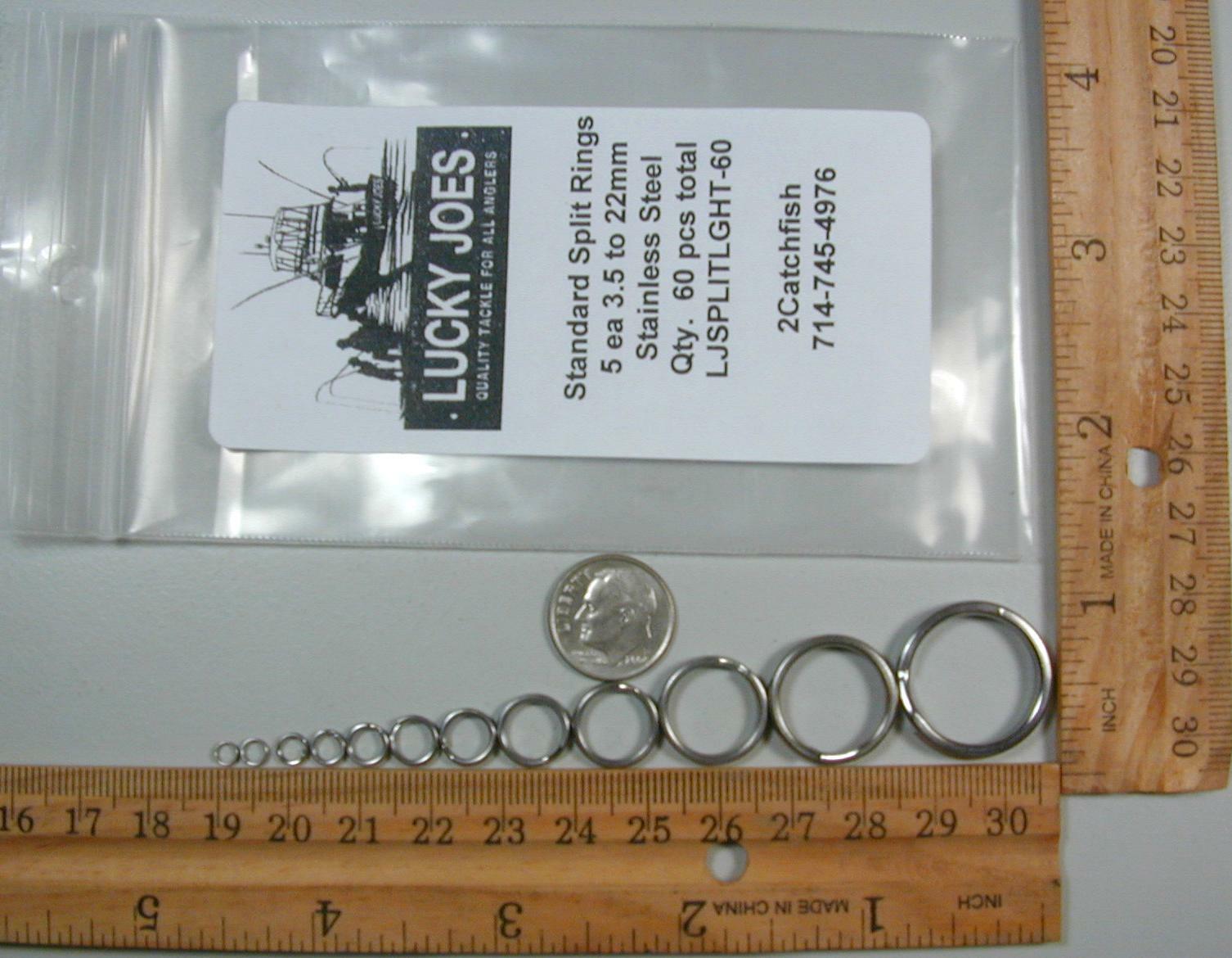 Stainless Steel Split ring assortment 60 pcs 12 sizes small to big standard duty