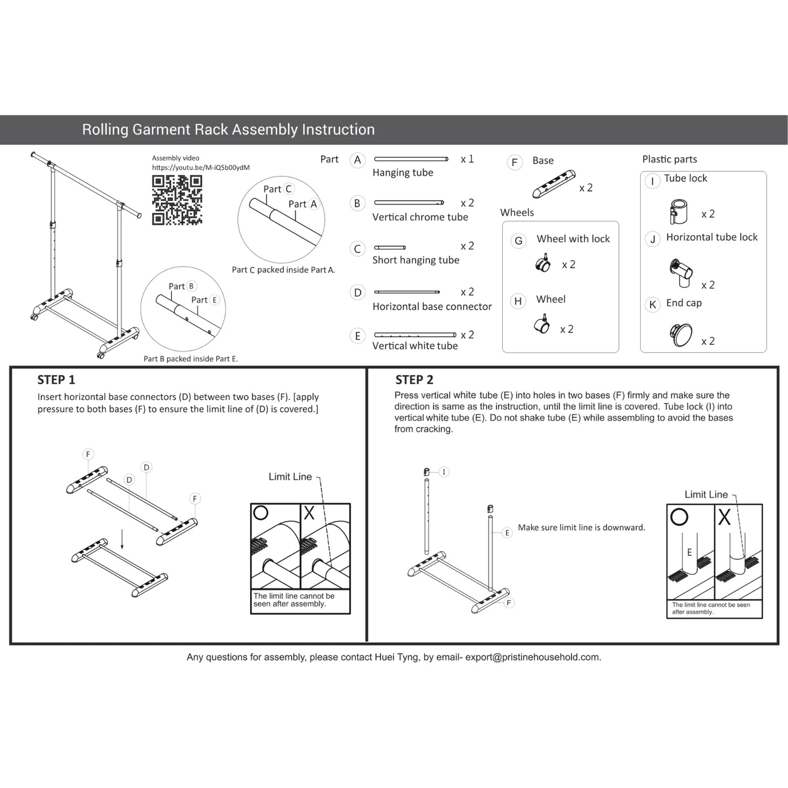Mainstays Adjustable Metal Rolling Garment Clothes Rack, Chrome & White