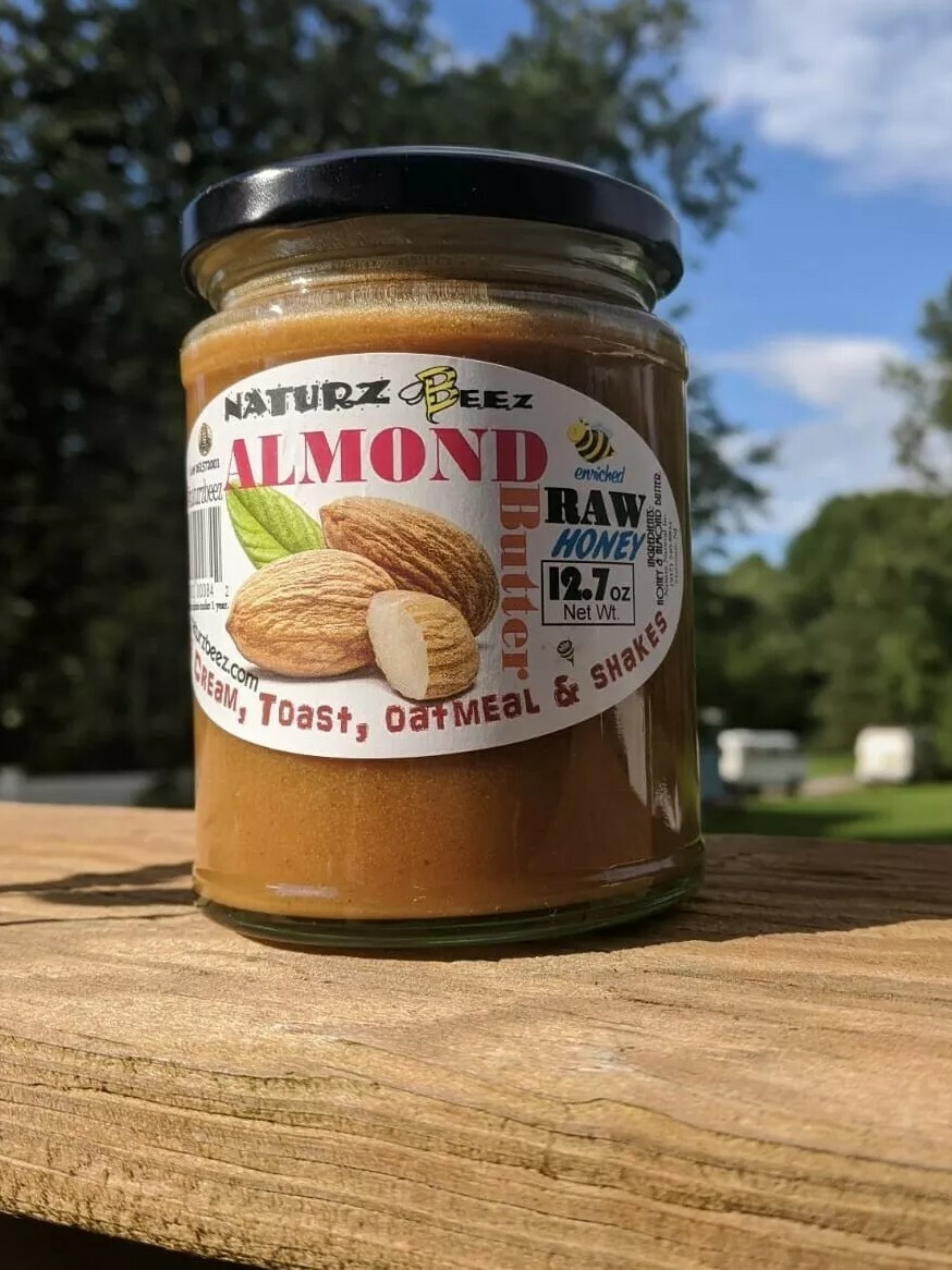 RAW HONEY w/ ALMOND BUTTER 12.7oz / 360g YUMMY!!!