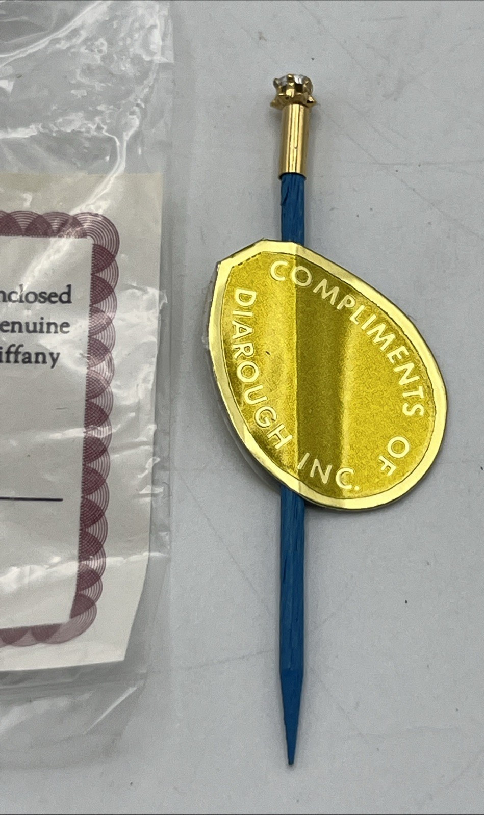 Uncut Diamond Topped Toothpick Premium Novelty Diarough Blue