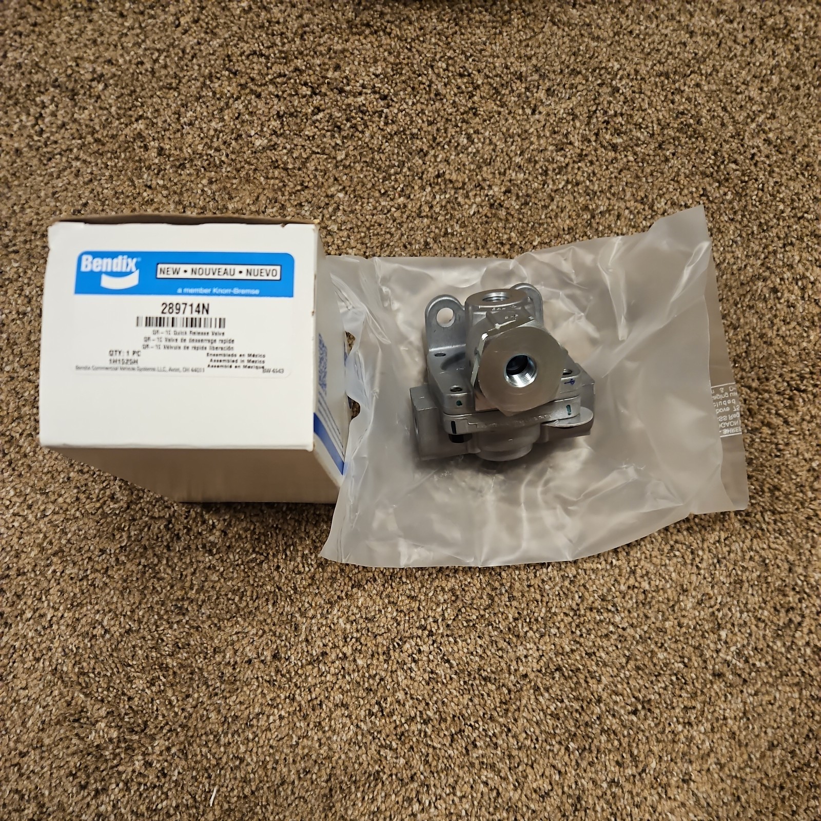 Bendix 289714 N QR-1C Quick Release Valve, New