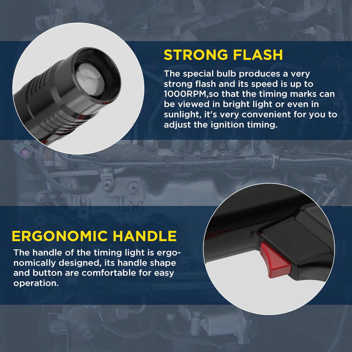 12V Strobe Ignition Timing Light Advance Strobe Timing Light for car motorcycle