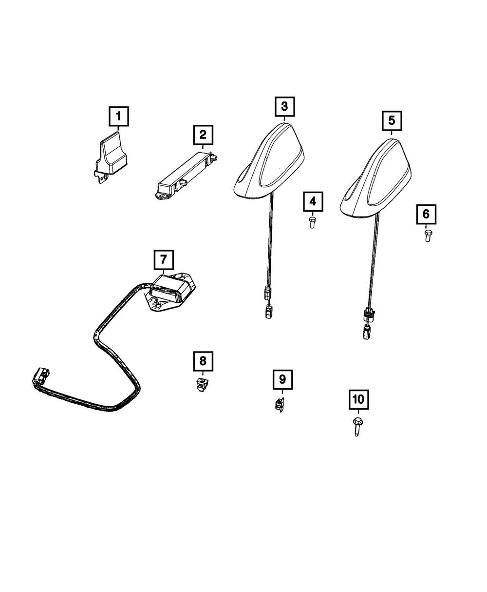 Genuine Mopar Cable & Base Assembly Antenna 68475114AA