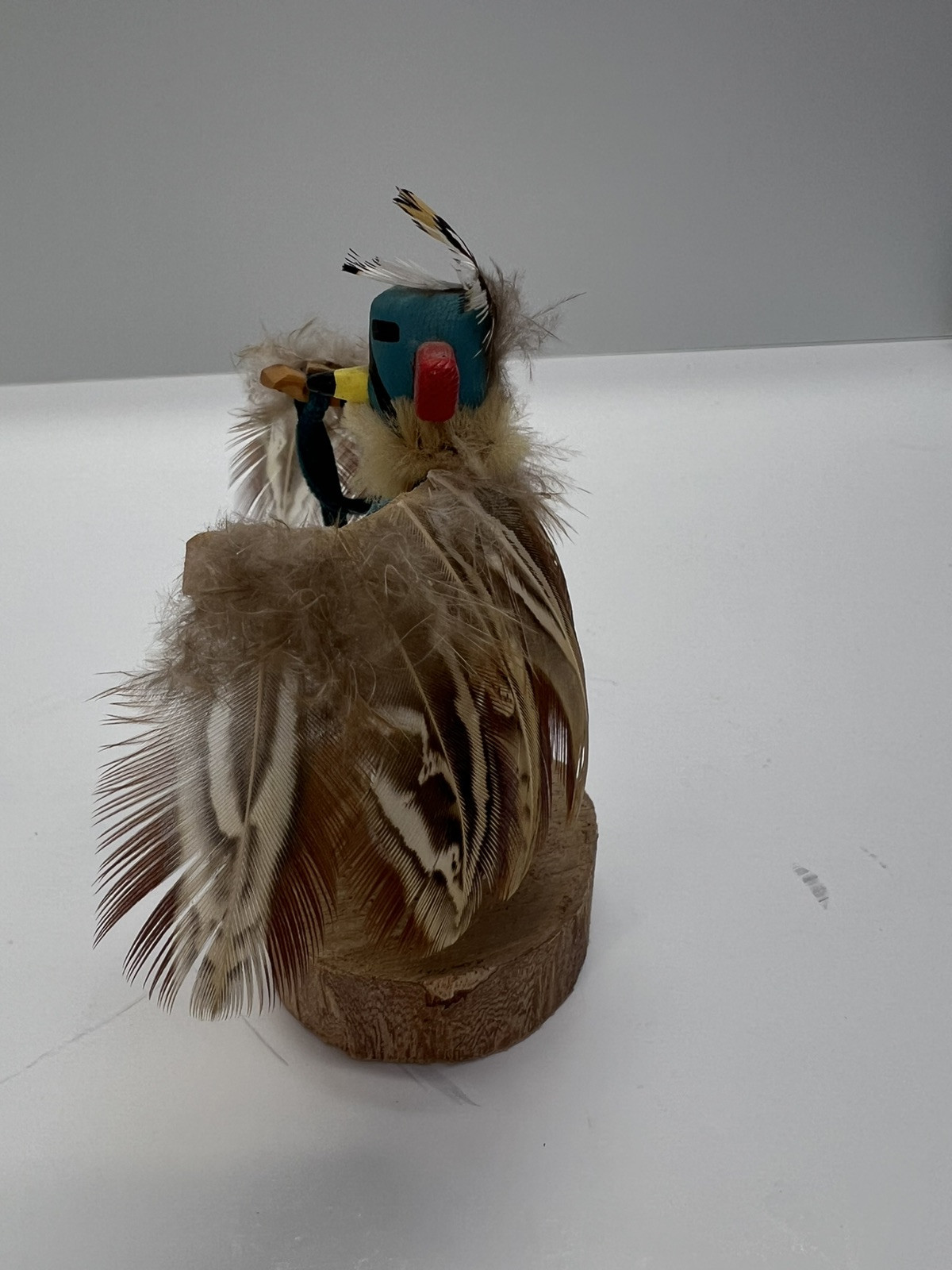 Native American Eagle Dancer VTG Kachina 4” Figurine Signed Lee Feathers