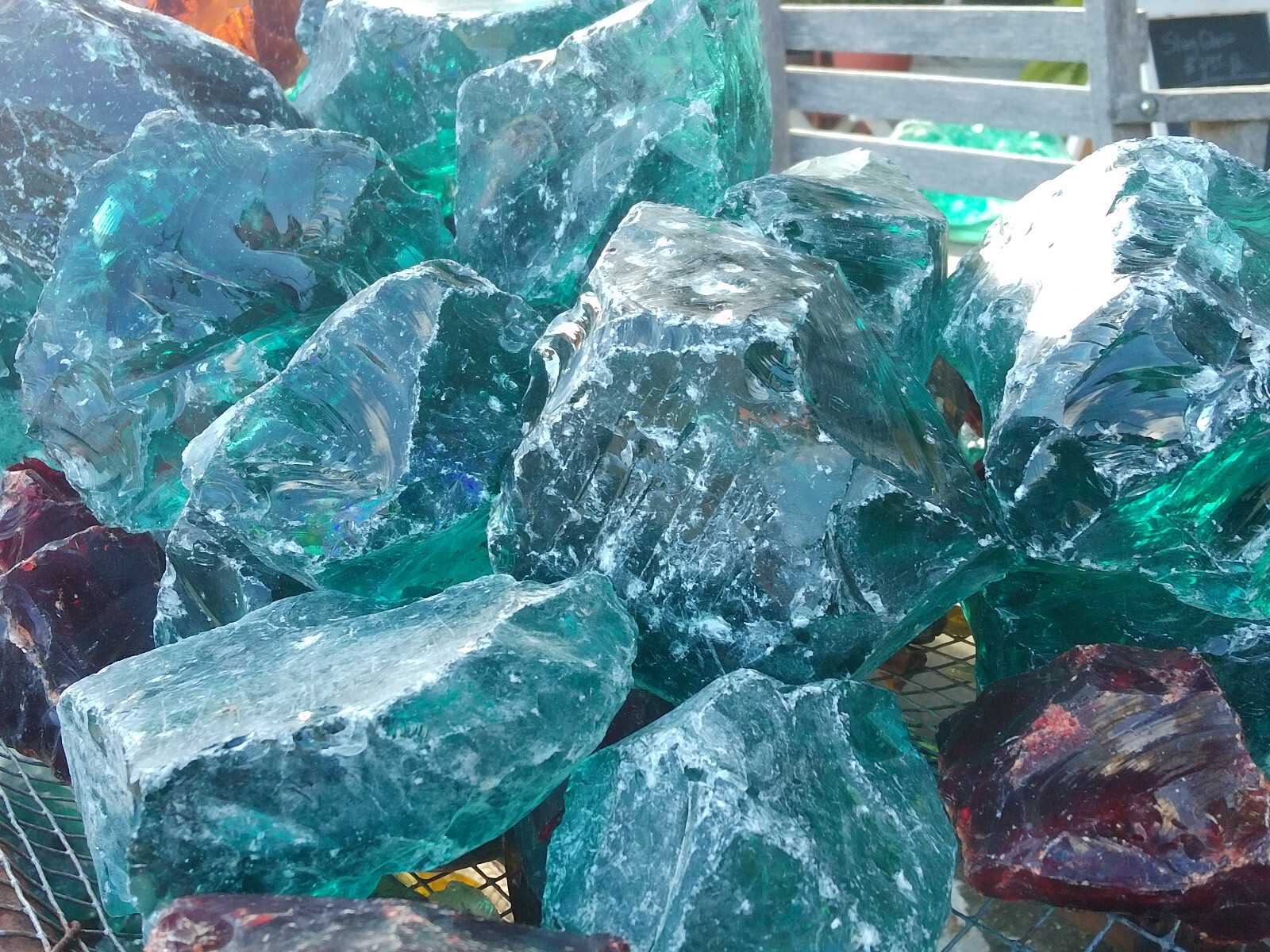 READ Dark Teal Lot 7# Slag Glass Cullet Sorcerer Stone Garden Landscape Aquarium