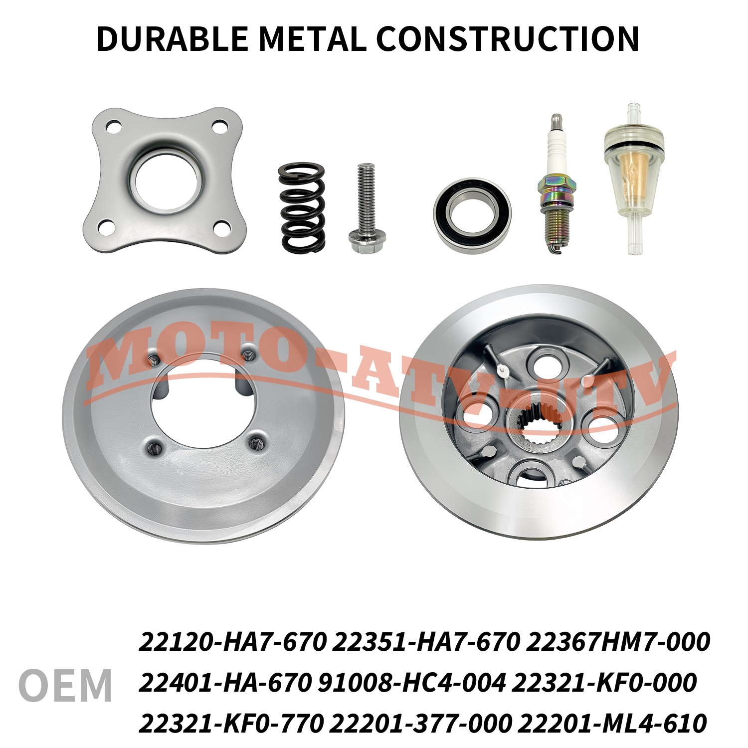 Clutch Friction Plates Assembly Kit For Honda FourTrax 300 TRX300 2x4 1988-2000