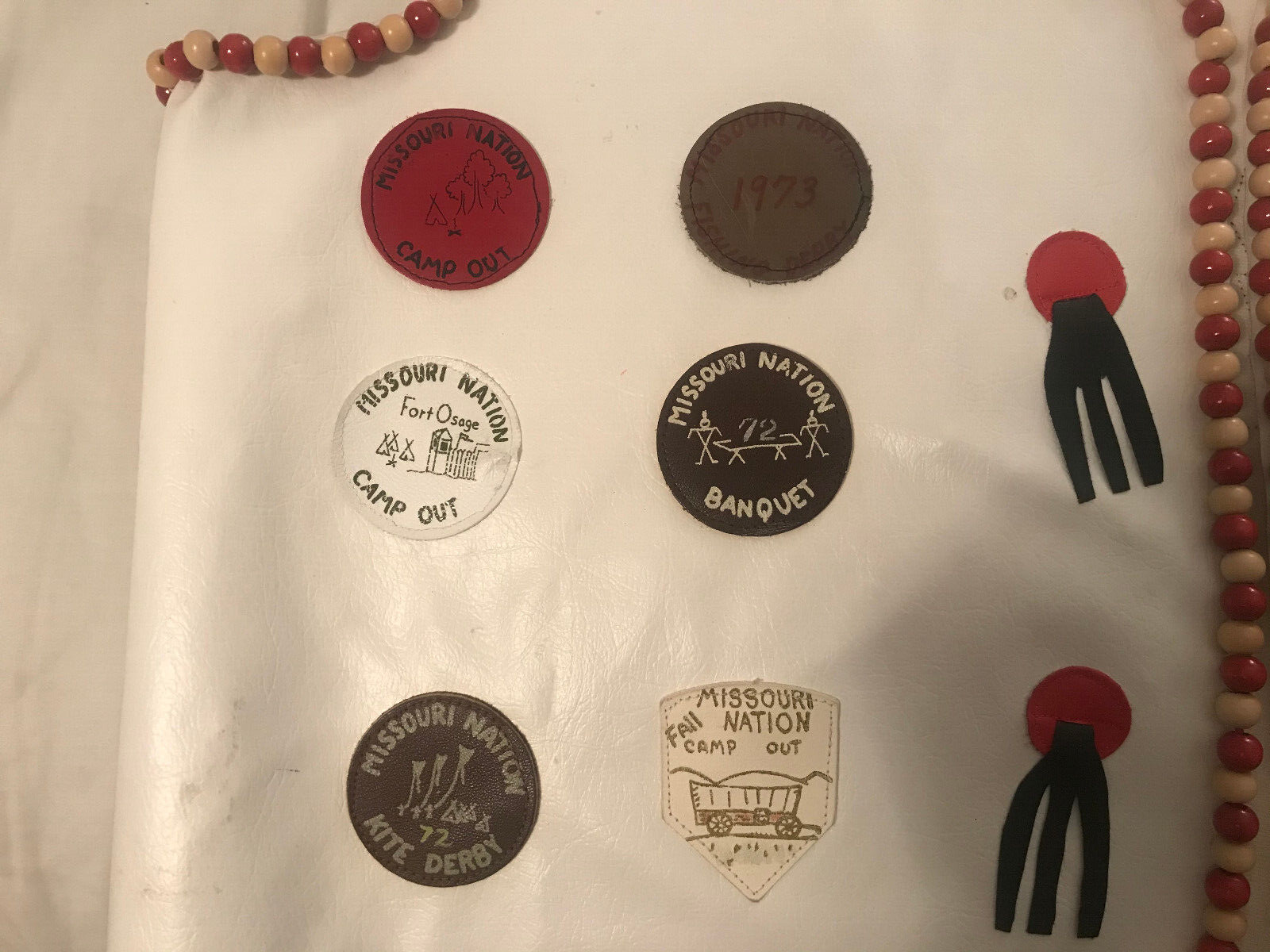 2 leather vests w/beads-Adult & Child-Crow-Powwow Regalia-1970s-Missouri Nation