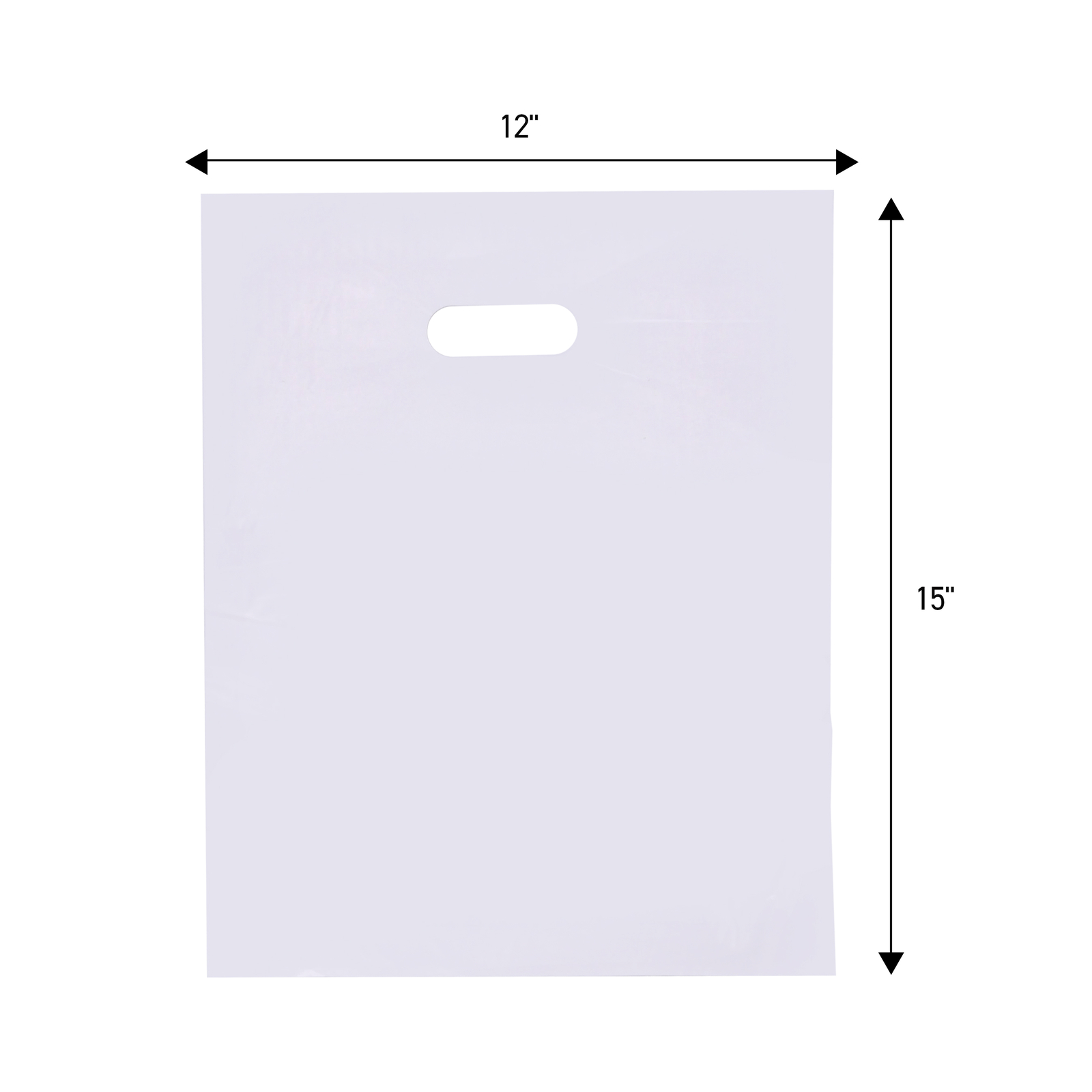 Medium Low Density White Merchandise Bags - 12”W x 15”H - Case of 1000