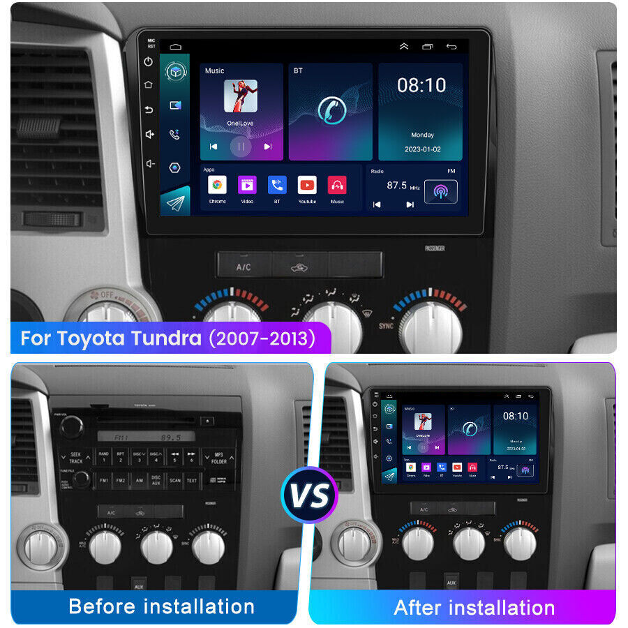 Apple Carplay Car Stereo GPS Radio For Toyota Tundra 2007-2013 Sequoia 2008-2019