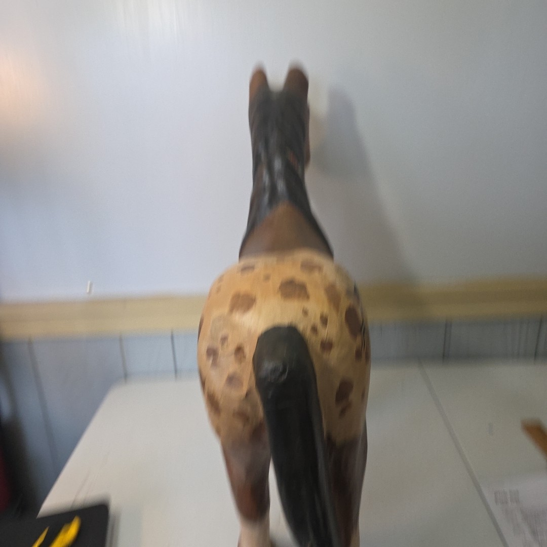 Vintage Paper Mache Spotted Blanket Appaloosa Horse Statue Indian Native