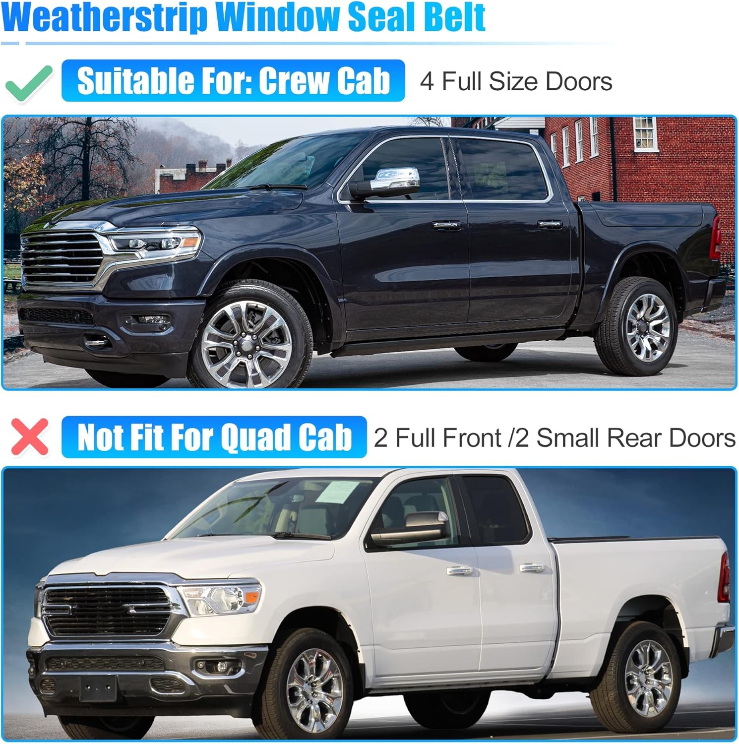 4pcs Weatherstrip Window Trim Seal Belt Car Outside Window Seal Belt for 1500