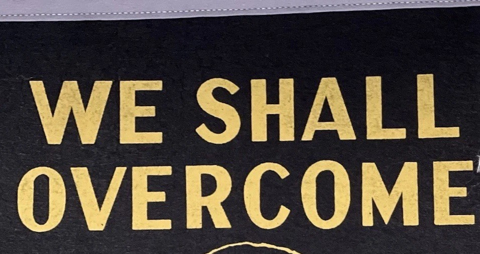 VINTAGE Early 1960s Martin King Luther Civil Rights Large Memorial Felt Banner!!