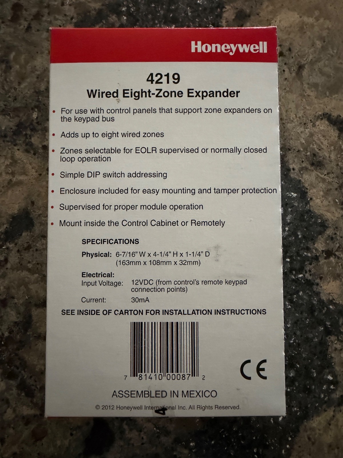 Honeywell 4219 Wired Eight-Zone Expander