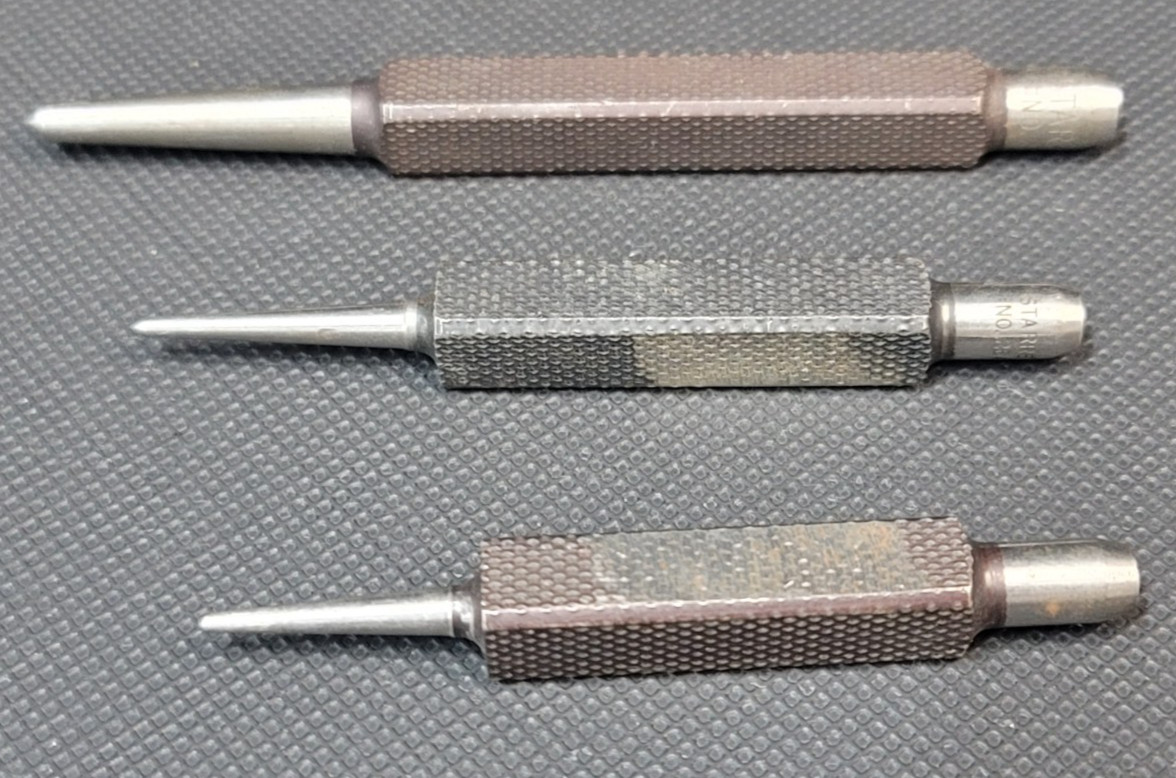 3 Piece Starrett Center Punch Set 264A, 264B, 264E