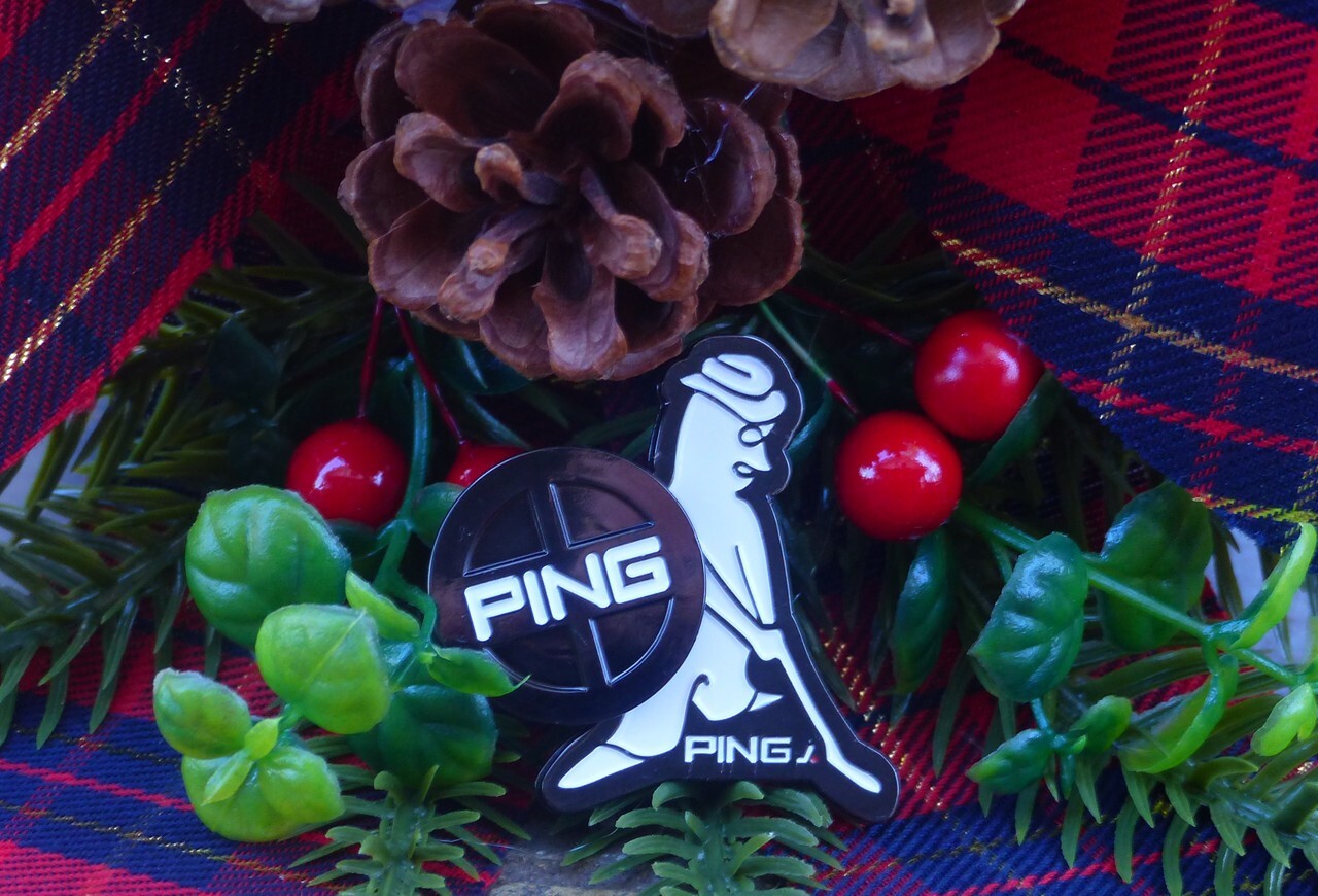 Ping Brand Pingman Hat Clip and Ball Marker Black and White - Special Buy !