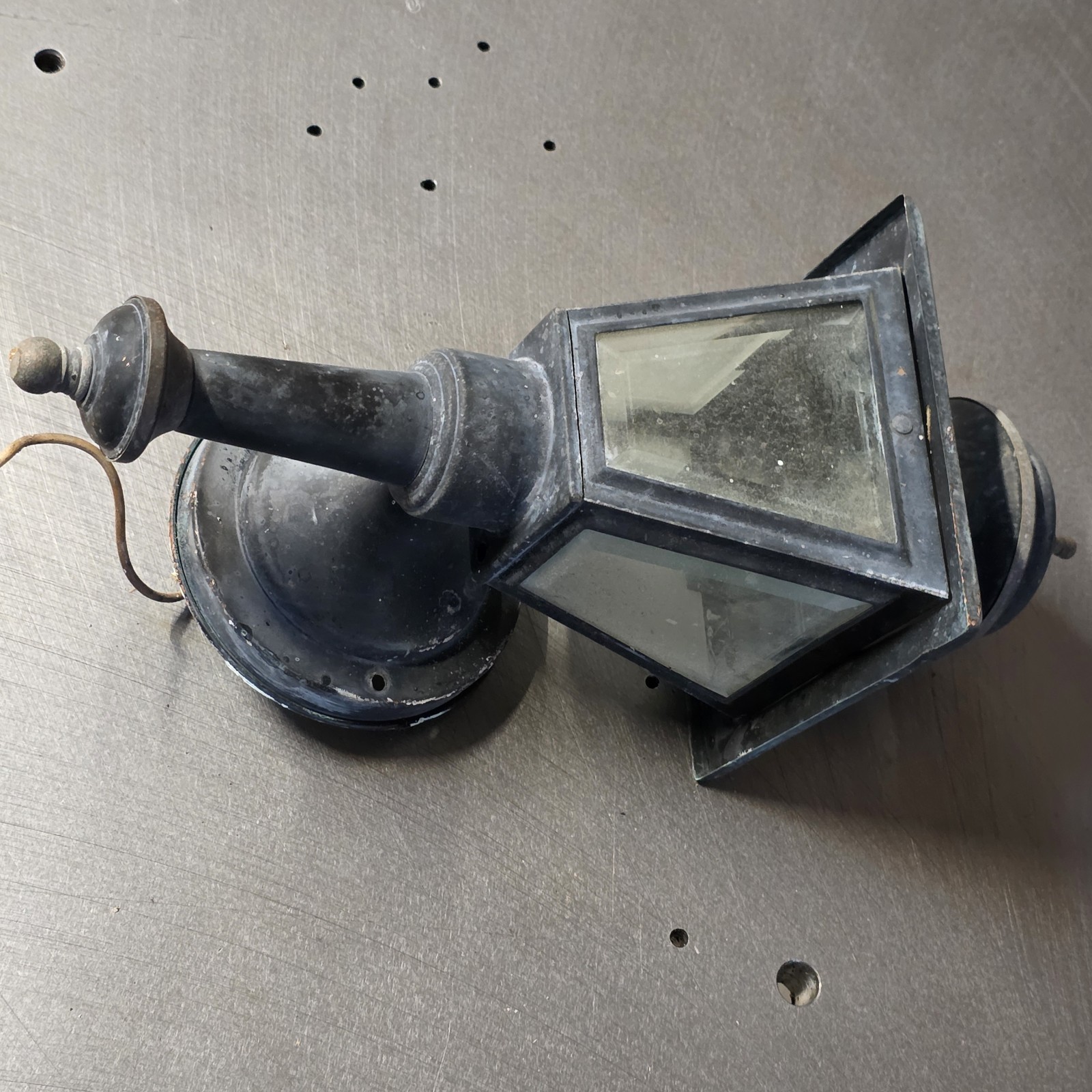 Single Black Painted Brass Vintage Carriage Lamp Lights Sconce Electric Gothic