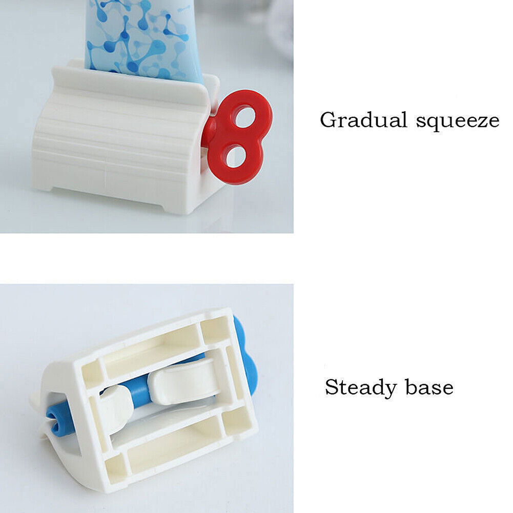 3Pcs Rolling Tube Toothpaste Squeezer Manual Dispenser Seat Holder Home Bathroom