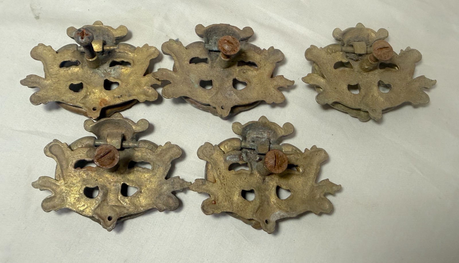 antique ornate 19th century Victorian furniture door drawer pull handle hardware