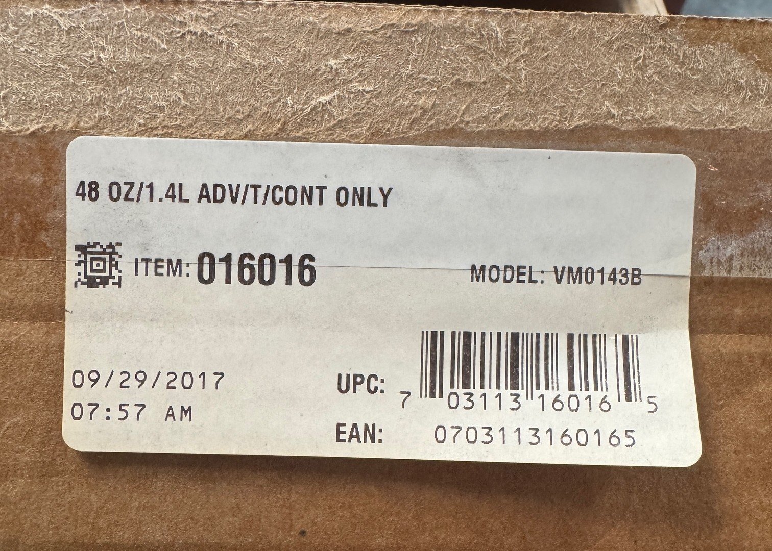 NEW VITA-MIX 01016 48OZ. CLEAR DELUXE TRITAN COPOLYESTER BLENDER JAR