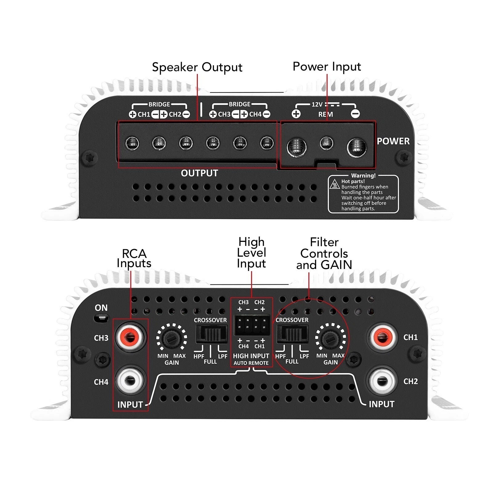 Taramps TS 1200x4 Car Audio Amplifier 1200W RMS 2 Ohms 4 Channels