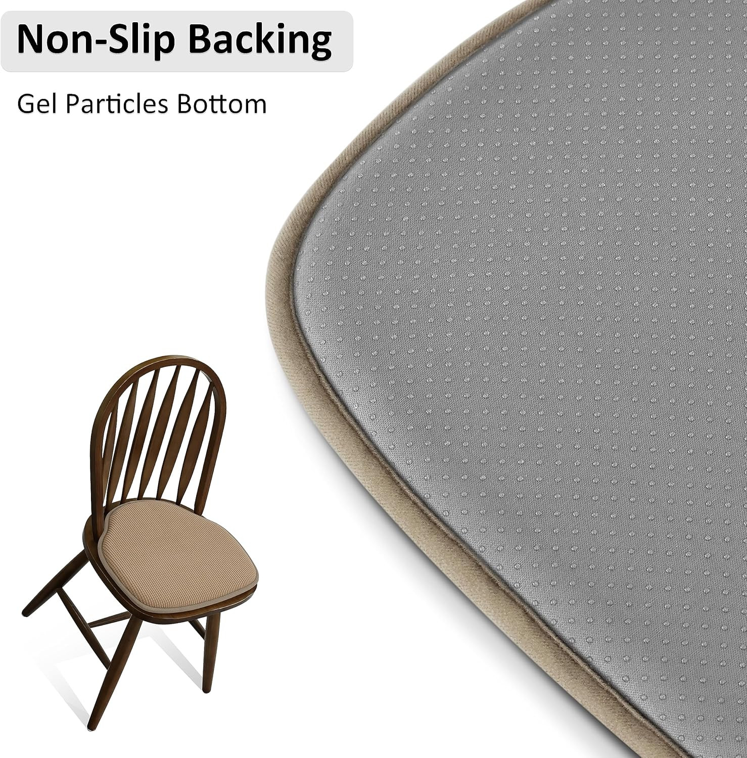 Windsor Chair Cushions Set of 2, Farmhouse Kitchen Seat Cushions, Non Slip Chair