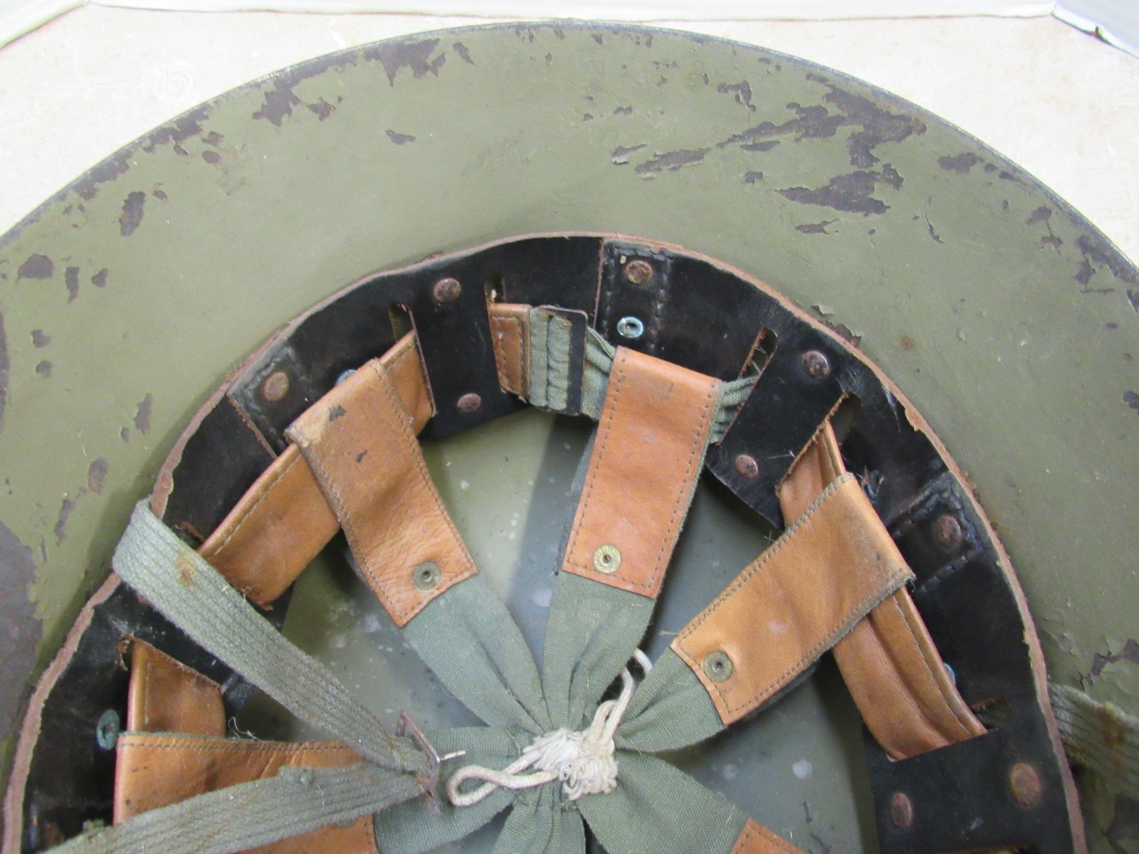 Original WW2 Era Spanish M42 Helmet Post War Liner Modelo Z