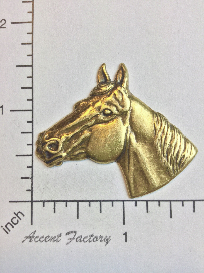 40023 Brass Oxidized Quarter Horse Head Jewelry Finding