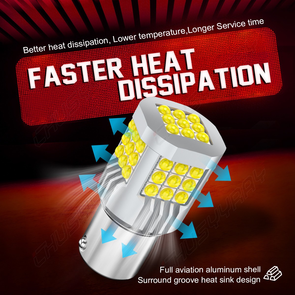 2800 Lumens 1156 High Power 3030 Chips LED White Reverse Back Up Light Bulb