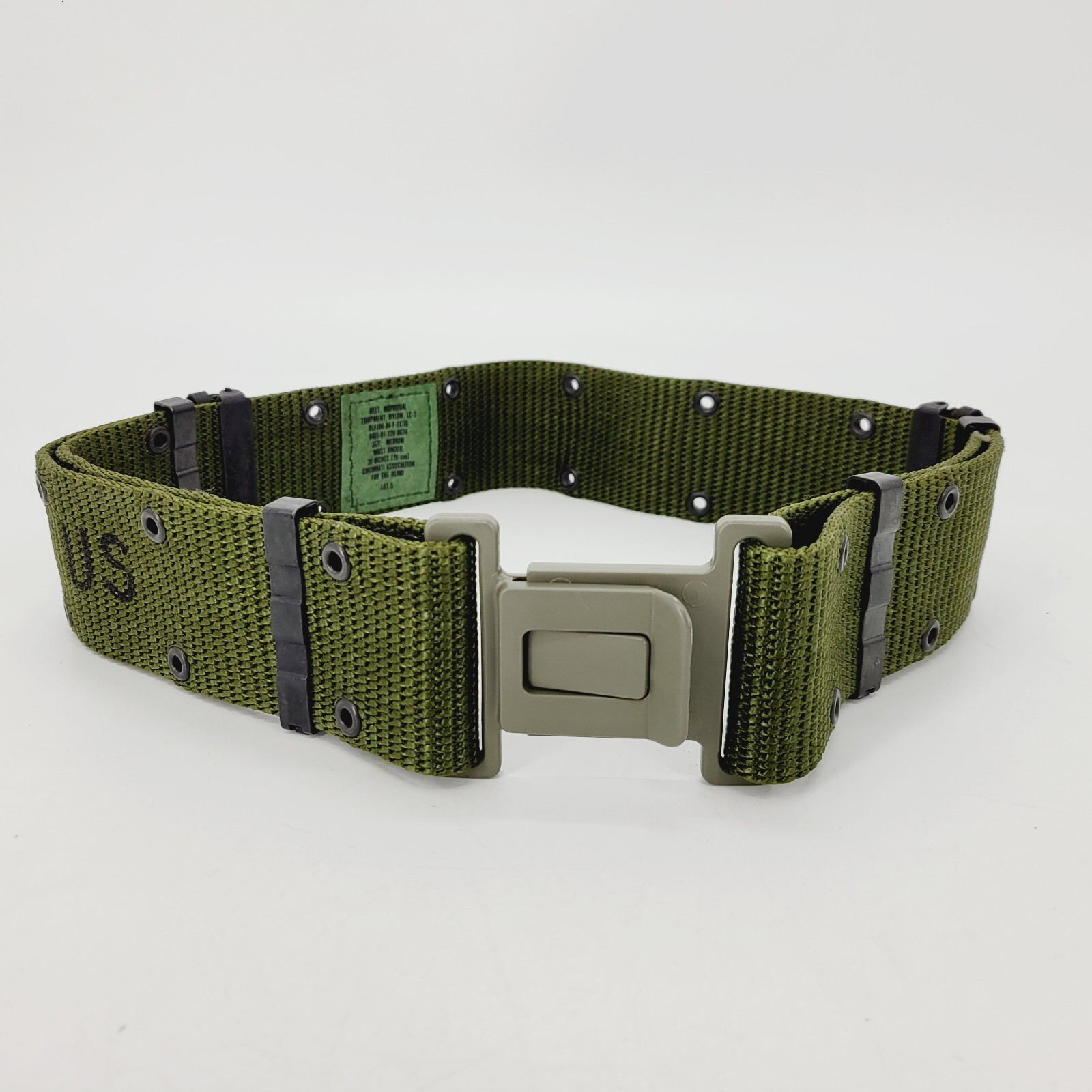 USGI OD Green LC-2 Pistol Belt Individual Equipment Web Belt MEDIUM DLA 1984