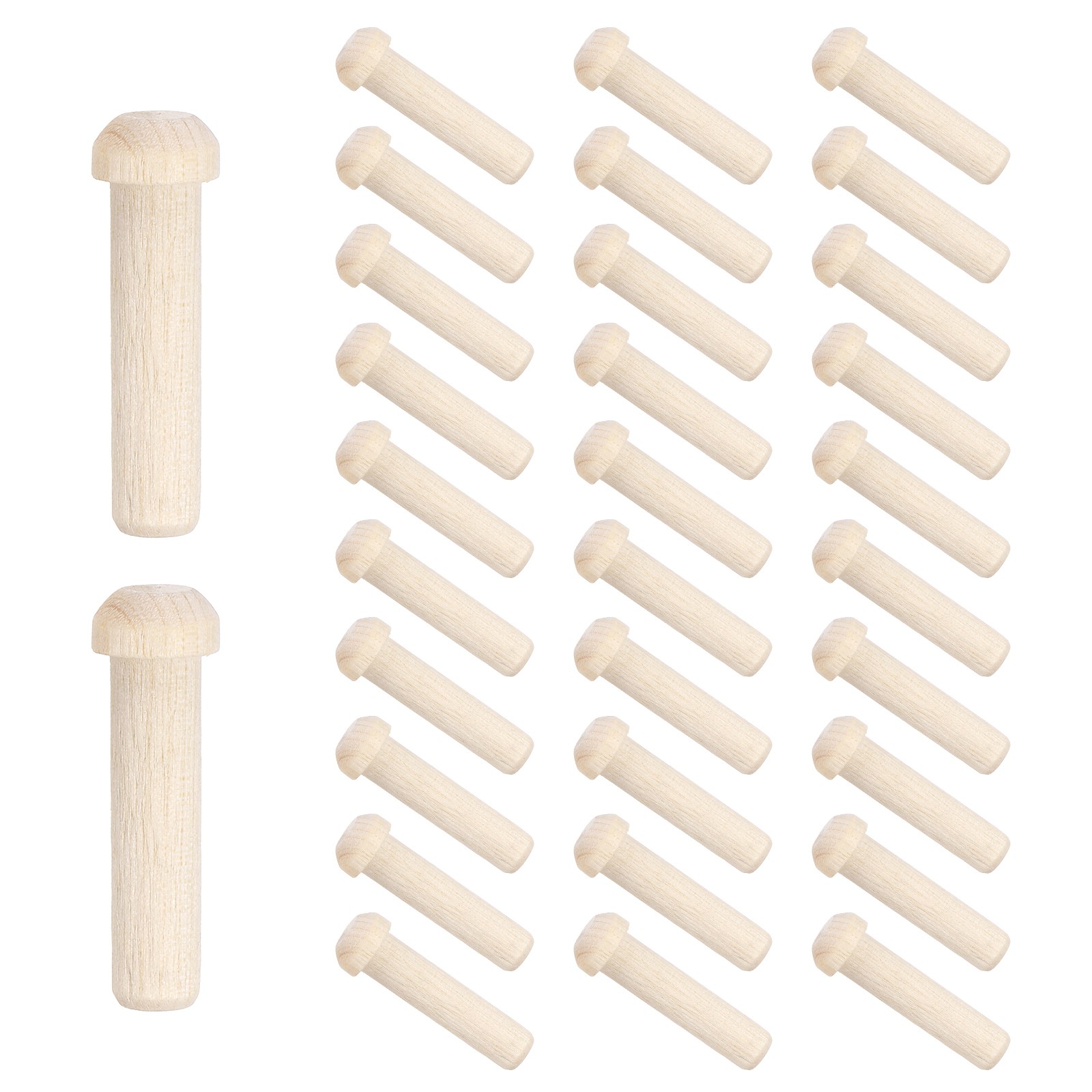 Wood Axle Pegs 5/16" Dia. 1-5/8" Length Wooden Wheels Shaft 50pcs