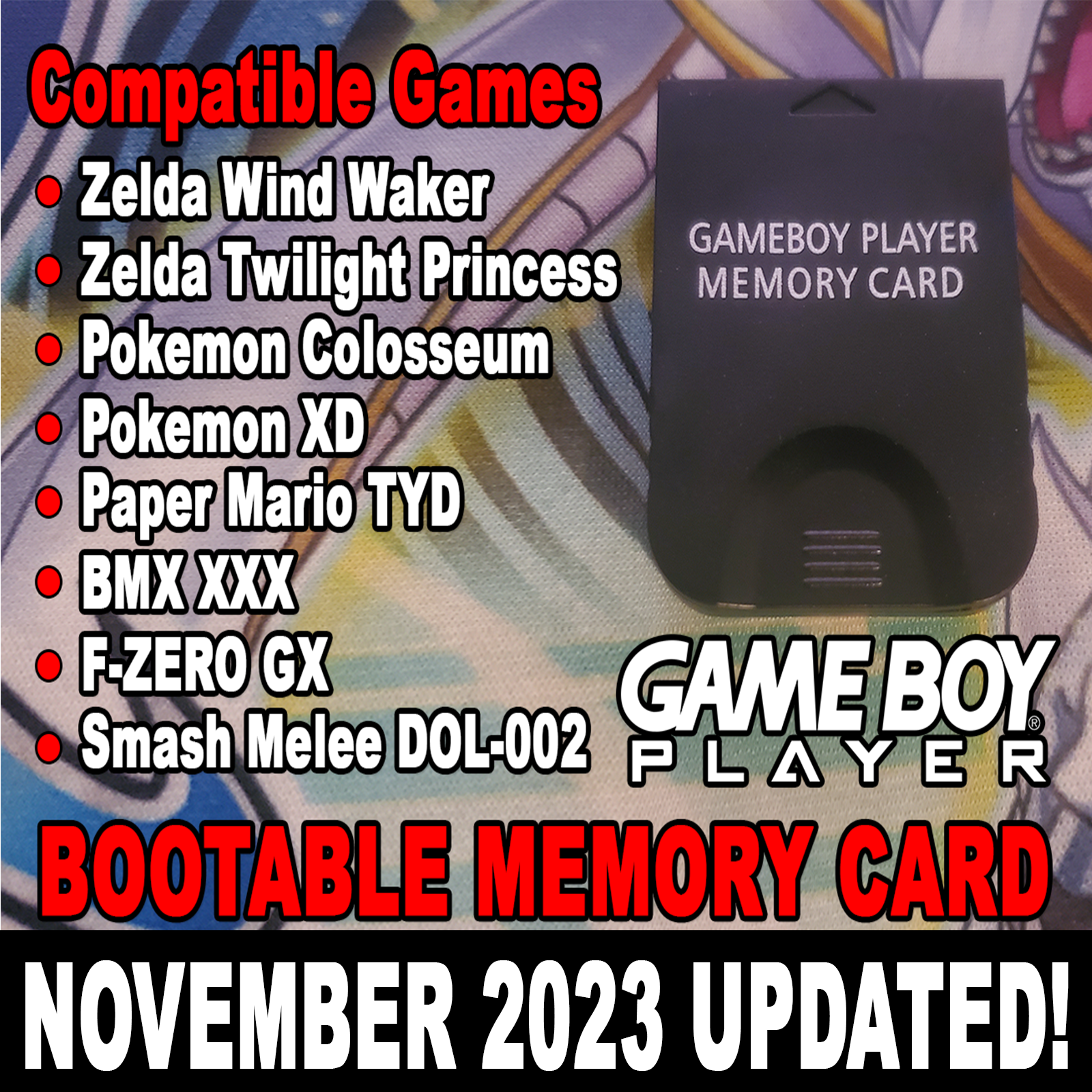 GameBoy Player GameCube Memory Card Bootable Disc Replacement