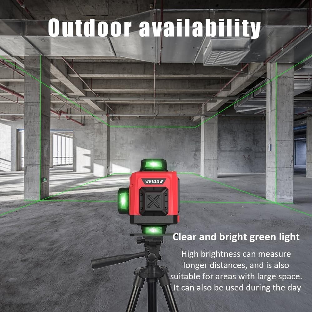 16 Lines Laser Level Self Leveling Accurate 4×360° with 4800 mAh Battery