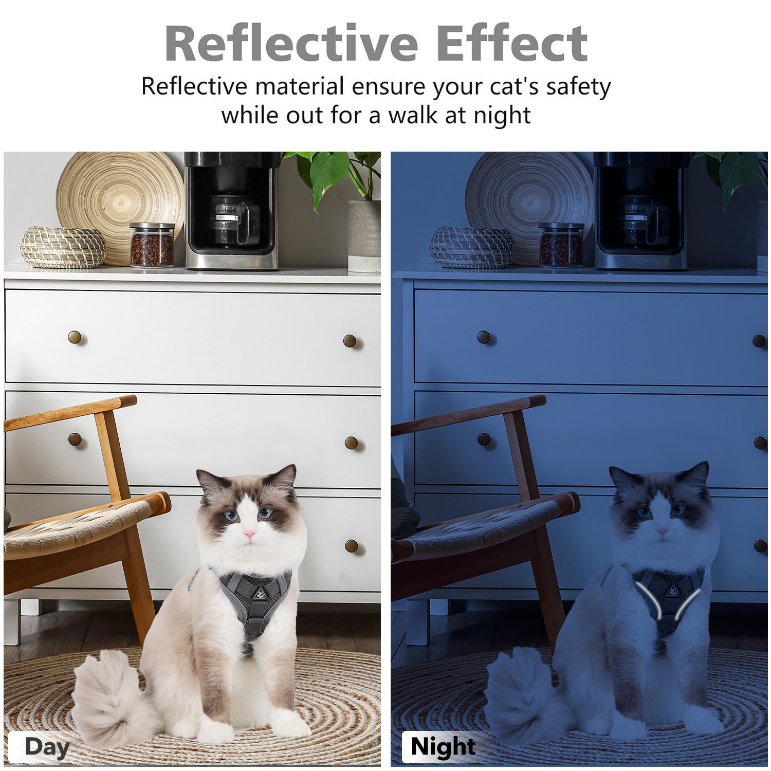 HBN Cat Harness & Leash Set for Walking, Escape Proof Soft Adjustable Vest Har