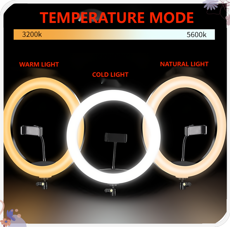 8-Inch Ring Light with 53-Inch Tripod, USB Powered, Phone Holder for Streaming..