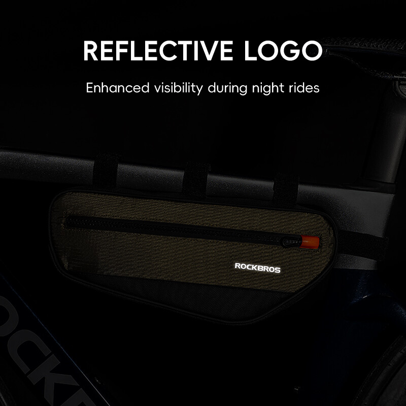 ROCKBROS Bicycle Triangle Bag Frame Tube Bag Reflective 1.7L Waterproof