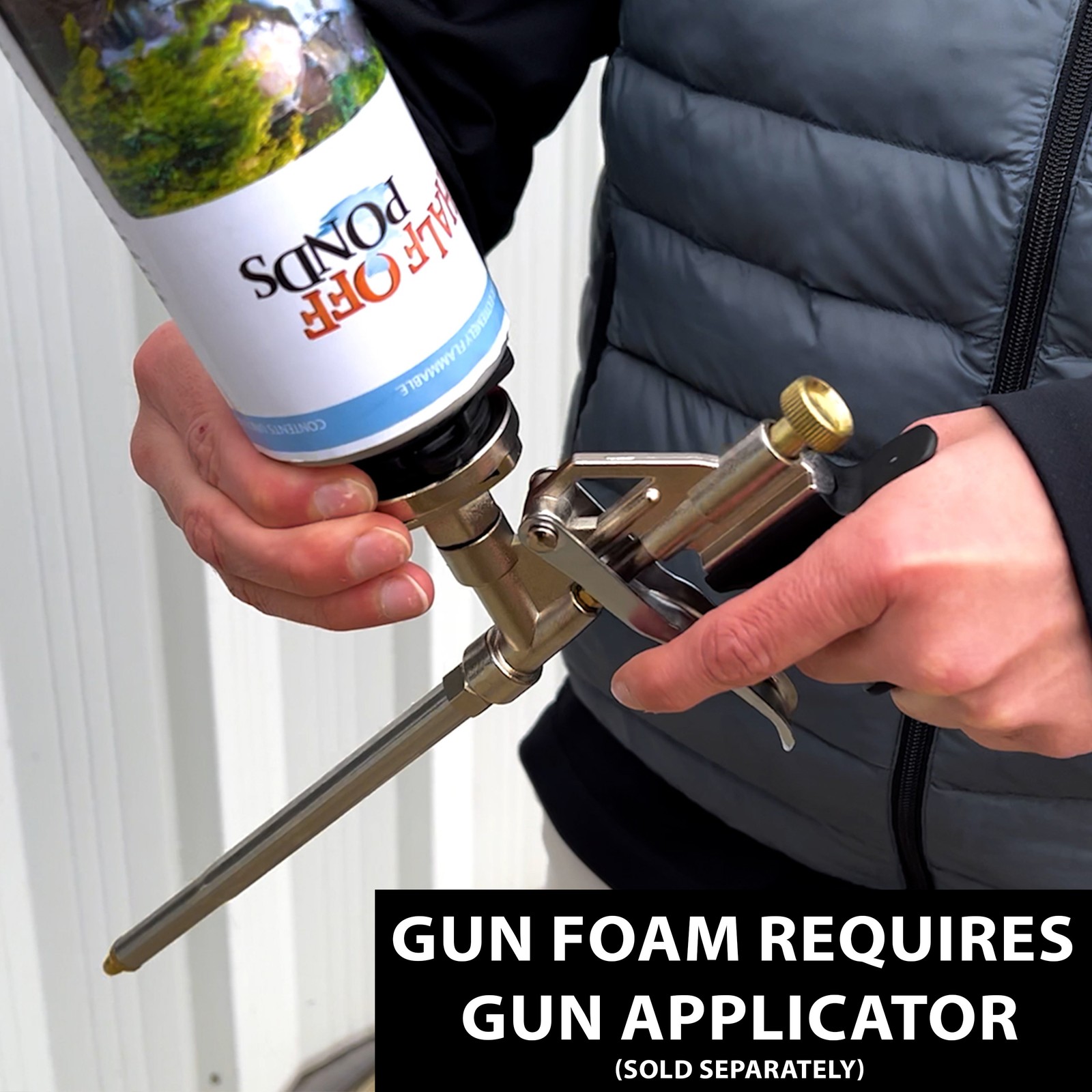 12 Pack Waterfall Gun Foam 24oz – Black Expanding Pond & Rock Sealant Cans