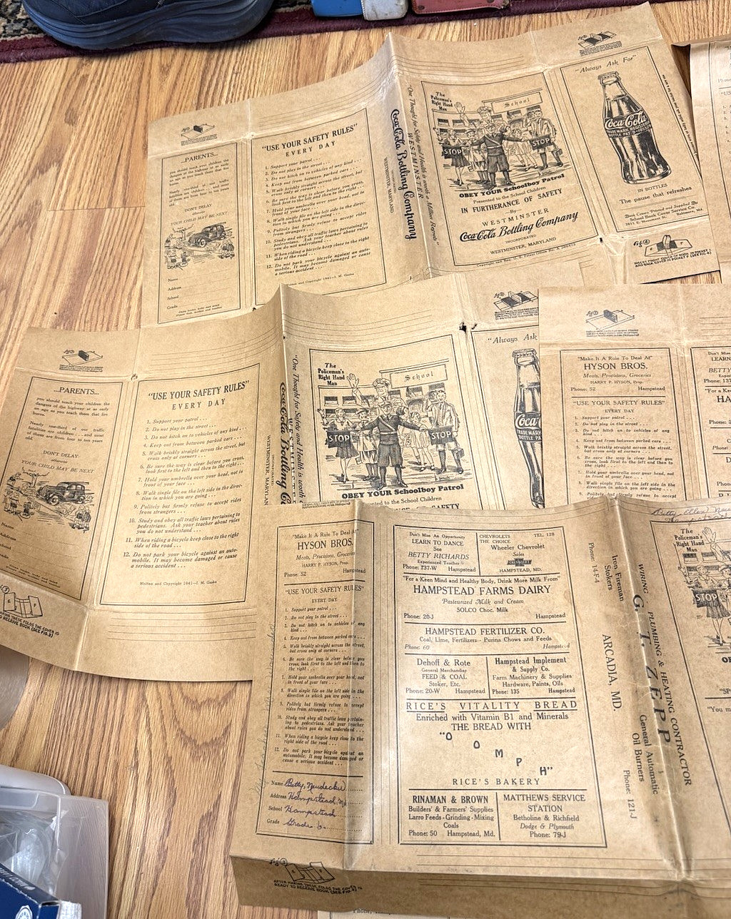 OLD LEES DRUG STORE WESTMINSTER MARYLAND COCA COLA BORDENS SCHOOL BOOK COVER LOT