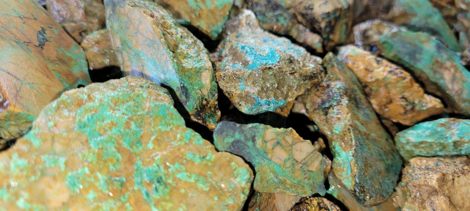 Natural Turquoise Rough Blue Silver Mine, Lone Mountain District NV - Half Pound