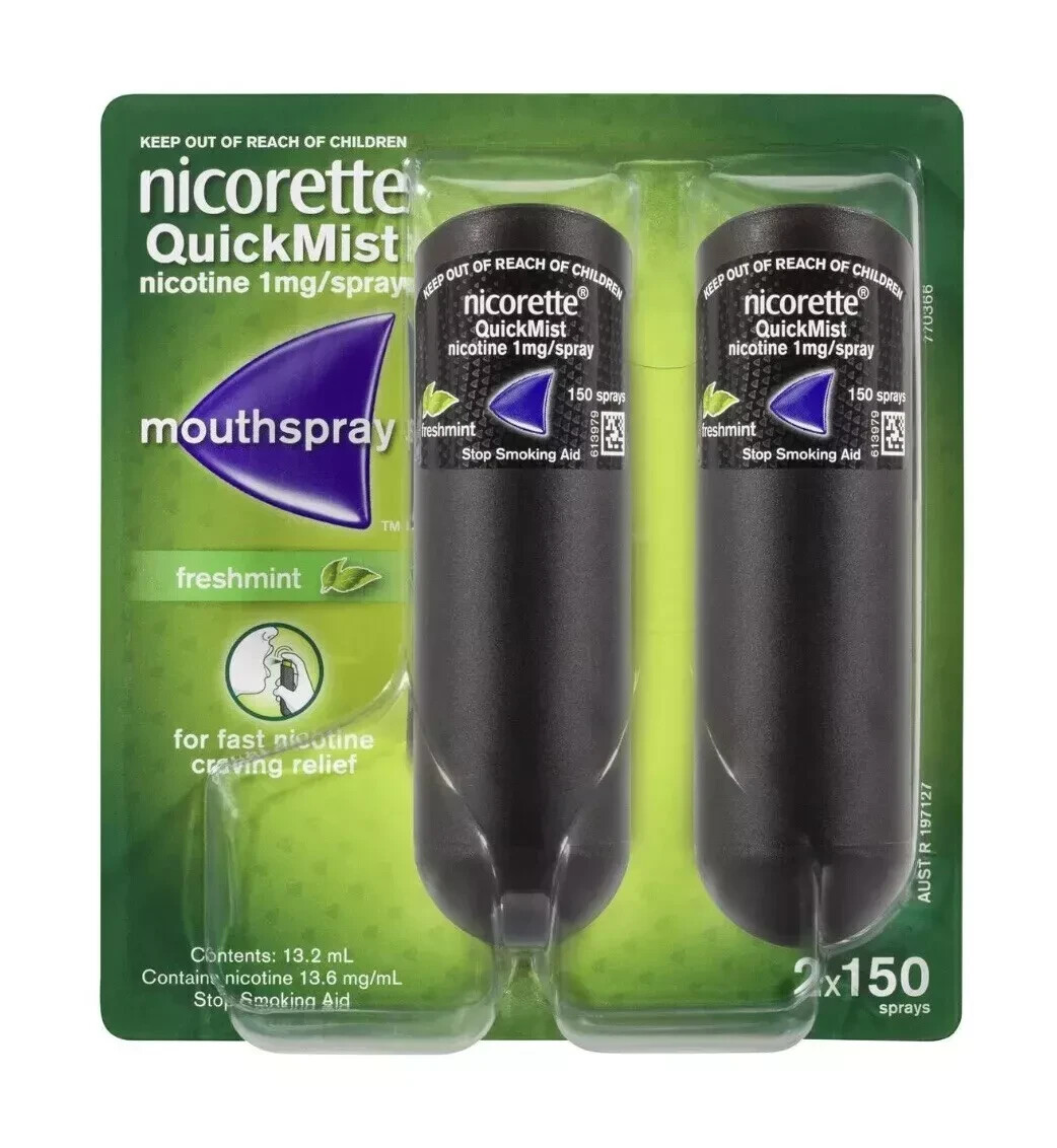 Nicorette Quickmist Duo FRESHMINT, 2 x 150 sprays  ""SHIPS FAST FROM USA""