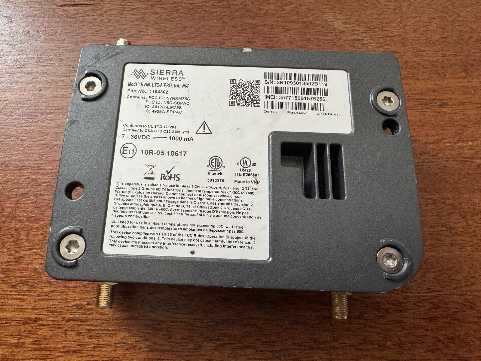 Sierra Wireless AirLink RV55 1104302 Rugged LTE-A Pro Router, Wi-Fi, Adapter