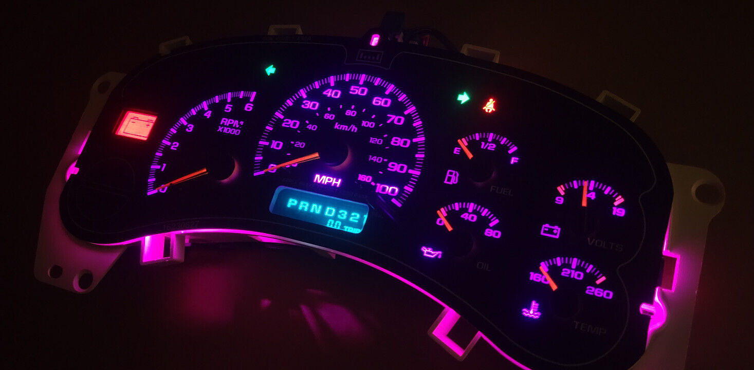 99-02 SILVERADO SIERRA TAHOE INSTRUMENT GAUGE CLUSTER SPEEDOMETER *MILES PROGRAM