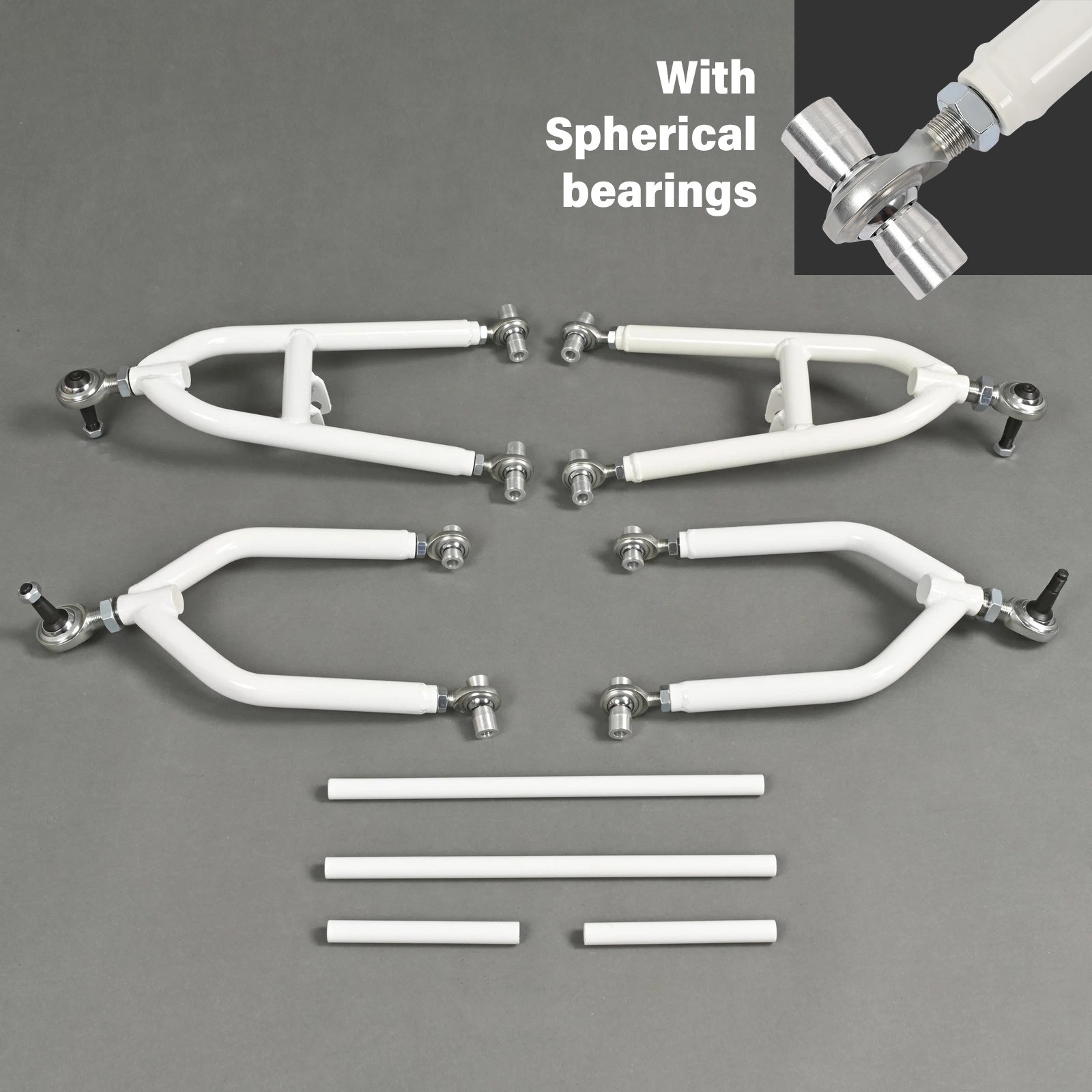 Front Control A-Arms +2+1 For Yamaha Banshee 350 YFZ 350 1987-2006 White+Silvery