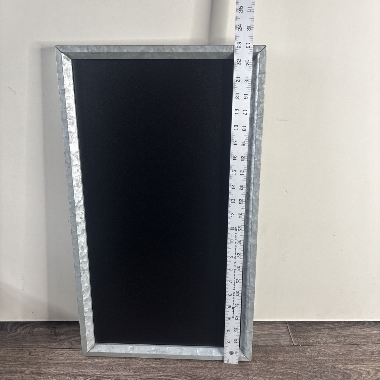 Rectangular Chalk Board with Galvanized Metal Frame,13x23in Blank And Silver