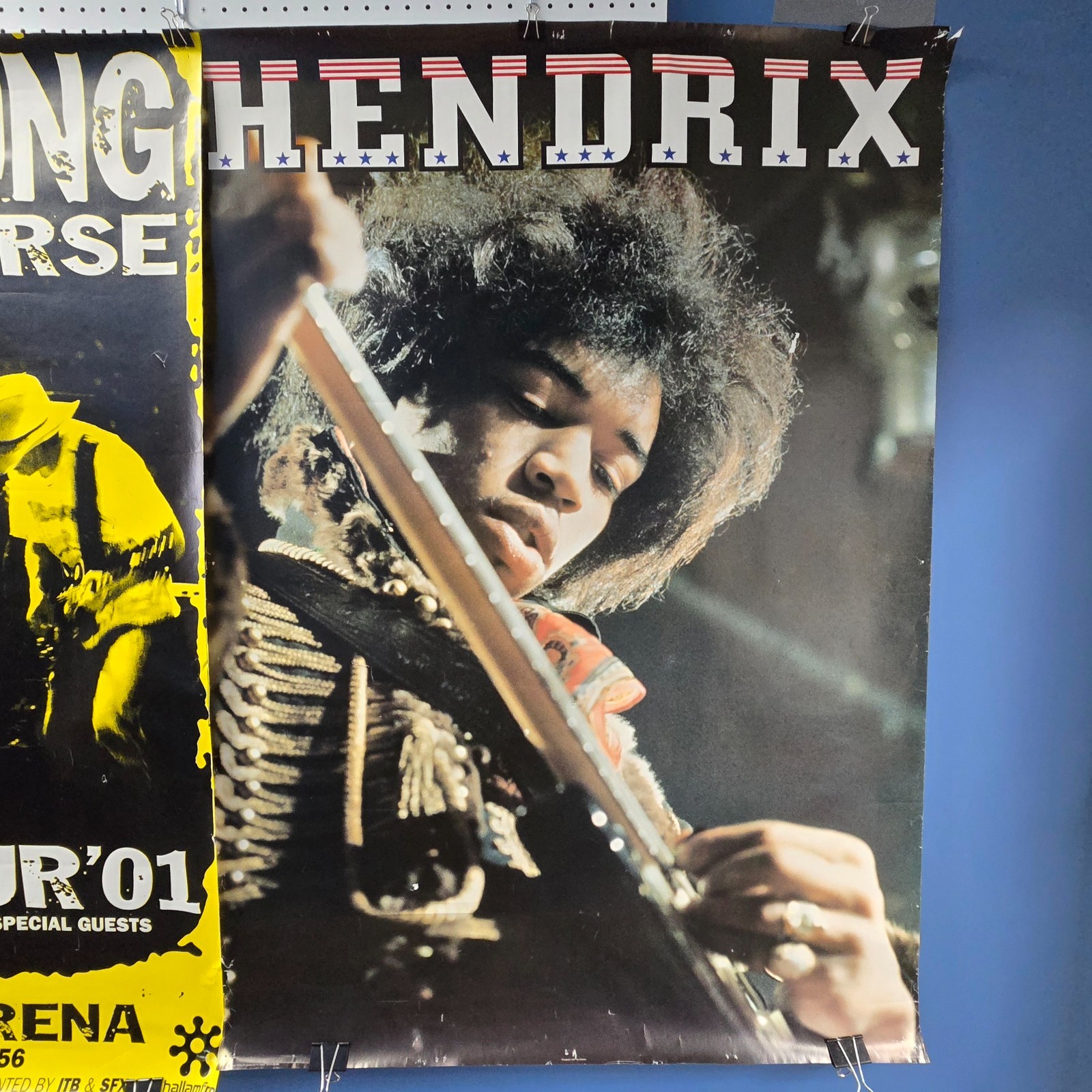 3 VTG Rock & Roll POSTERS - Bob Dylan, Neil Young, Jimi Hendrix - 53" x 38" EACH