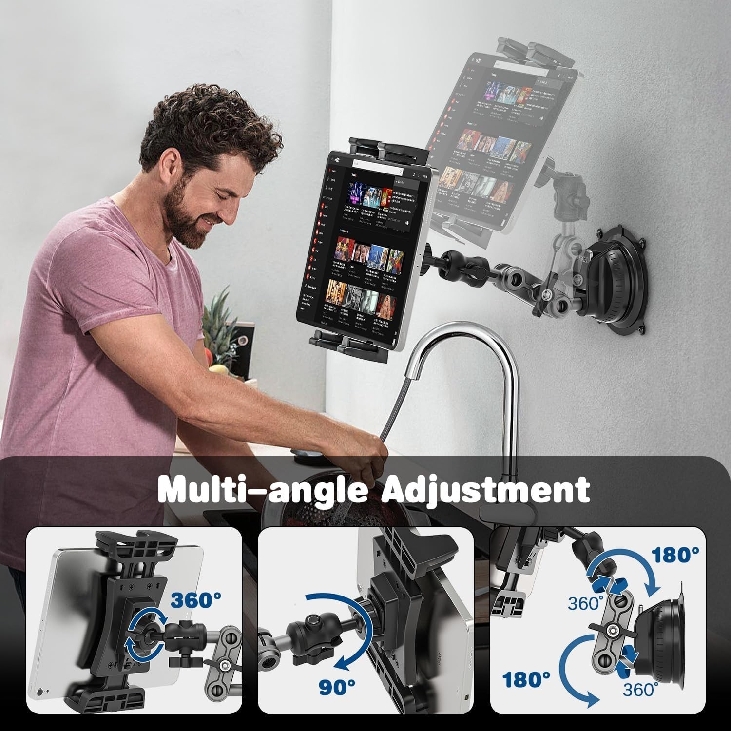 Heavy Duty Tablet Mount | Car Truck Dash/Windshield Holder for 4.7"-12.9" iPad