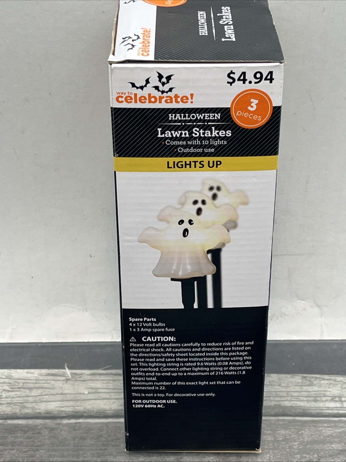 Way To Celebrate Ghost Lawn Stakes 3 Piece Lights Up, Outdoor. {89}.