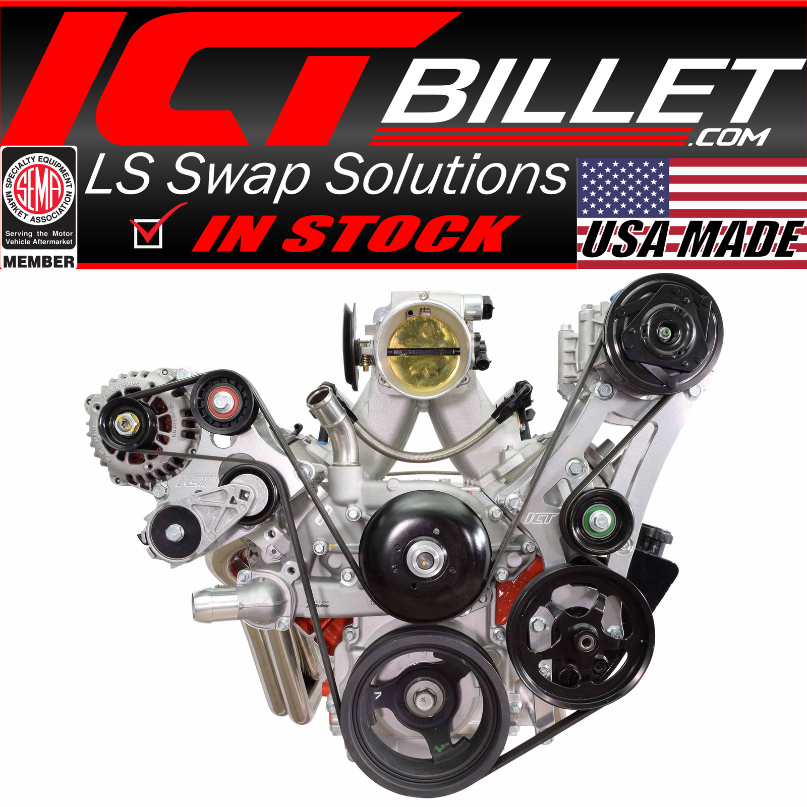 LS Swap 96-98 Vortec Truck HT6 A/C Compressor Power Steering Bracket LS1 LS3 LSX