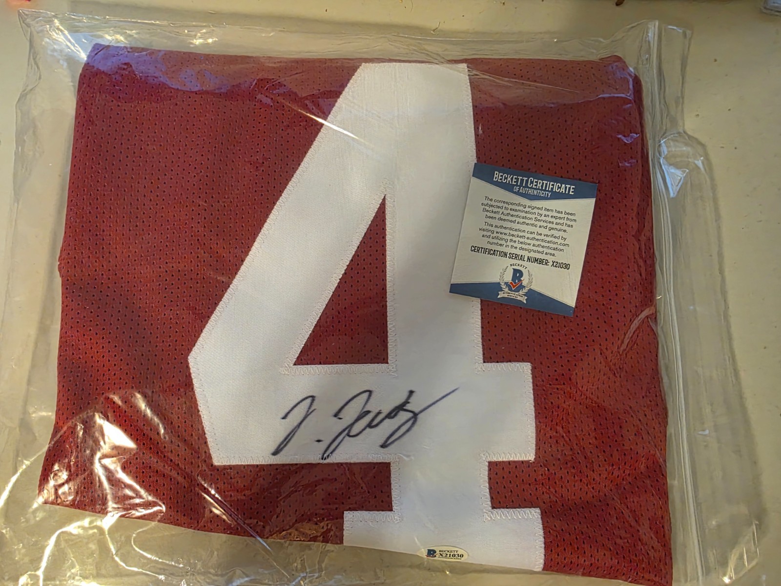 FOOTBALL SIGNED JERSEYS WHOLESALE LOT (20) COA'S FROM JSA, PSA OR BECKETT, DEION