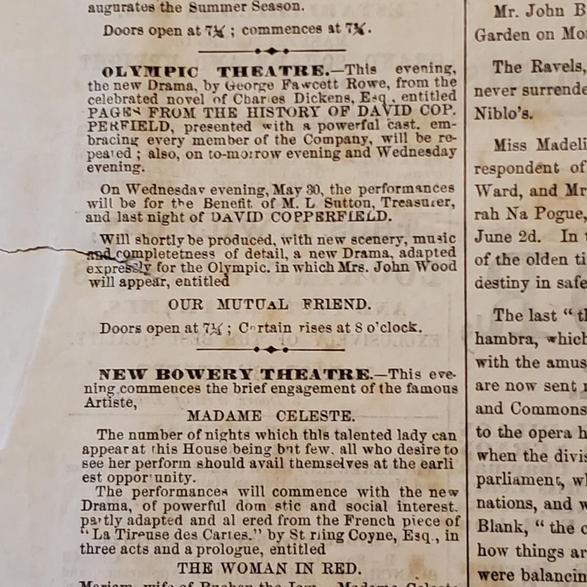 5019----1866 The Stage NYC theatre bulletin